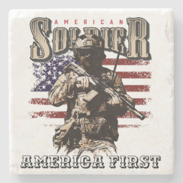 American Soldier Design Sandstone Coaster ストーンコースター
