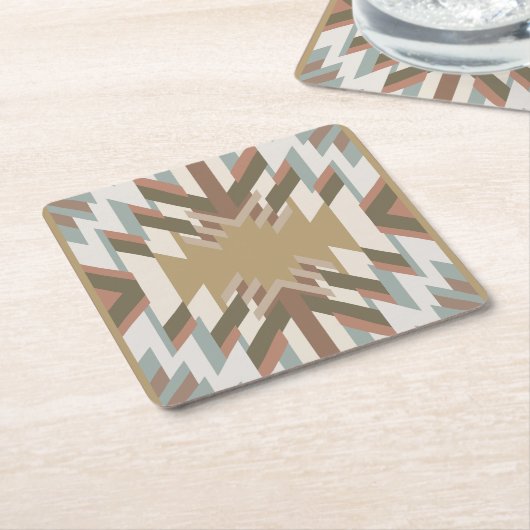 American Southwest Desert Colors Inspired Design スクエアペーパーコースター (アングル)
