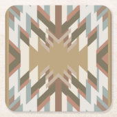American Southwest Desert Colors Inspired Design スクエアペーパーコースター (正面)