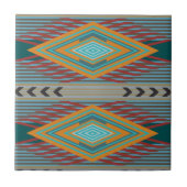 American Southwest Patterned Art And Earthy Colors タイル (正面)