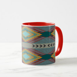 American Southwest Patterned Art And Earthy Colors マグカップ