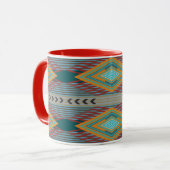 American Southwest Patterned Art And Earthy Colors マグカップ (正面左)