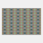 American Southwest Patterned Art And Earthy Colors ラッピングペーパーシート (正面)