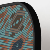 American Southwest Tribal Patterned Art And Colors ピックルボールラケット (左詳細)
