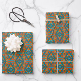 American Southwestern Style Pattern And Colors Art ラッピングペーパーシート