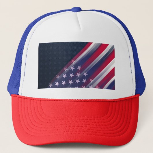 American Spirit Trucker Hat – Red, White & Blue Bo キャップ (正面)