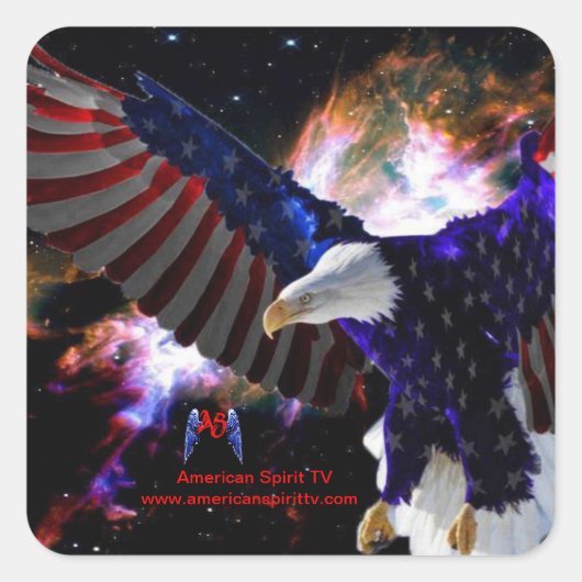 American Spirit TV - USA Eagle Sticker スクエアシール (正面)