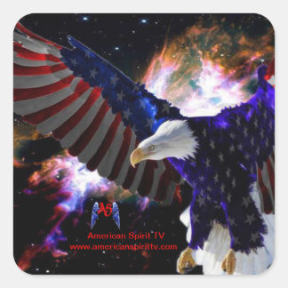 American Spirit TV - USA Eagle Sticker スクエアシール