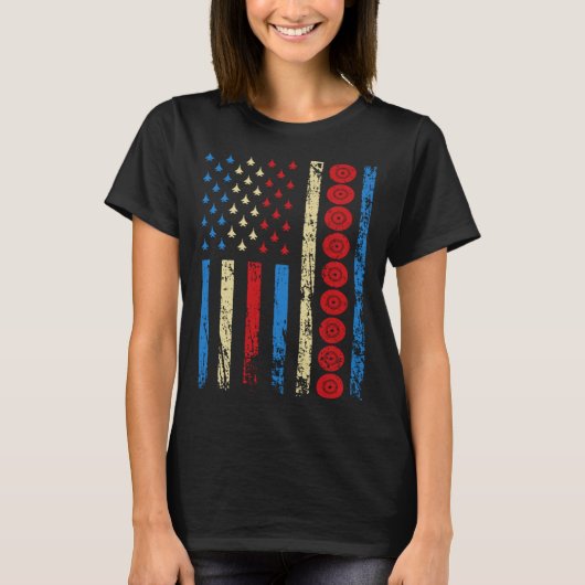 American Sports Flag 4th Of July Lawn Bowling Athl Tシャツ (正面)