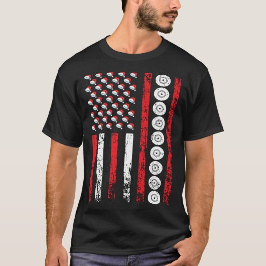 American Sports Flag Christmas Athletic Lawn Bowli Tシャツ (正面)