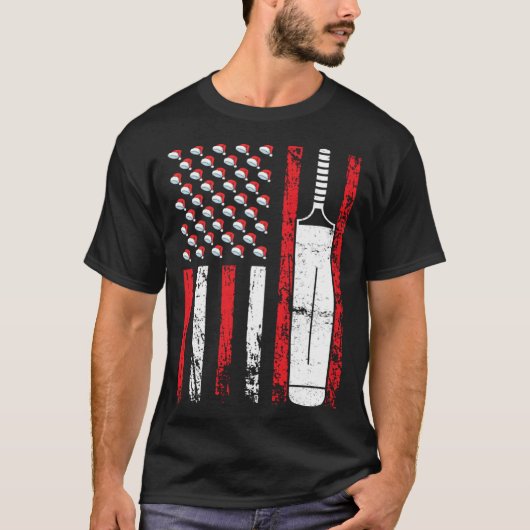 American Sports Flag Christmas Cricket Athletic Tシャツ (正面)