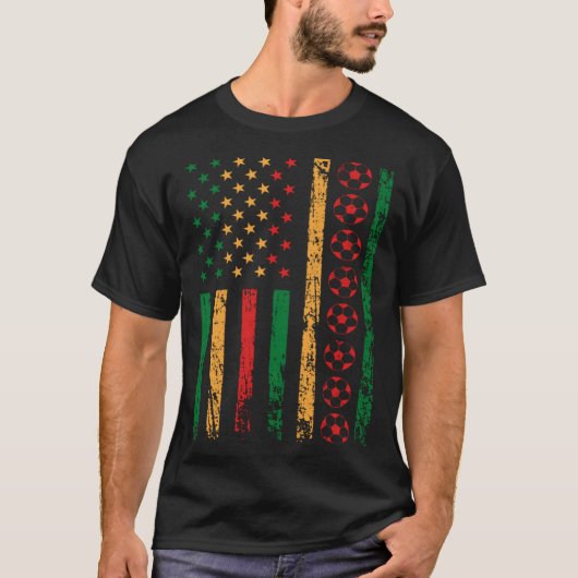 American Sports Flag Football Black History Month  Tシャツ (正面)