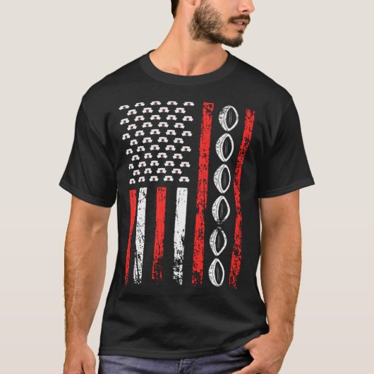 American Sports Flag National Nurses Day Rugby Foo Tシャツ (正面)