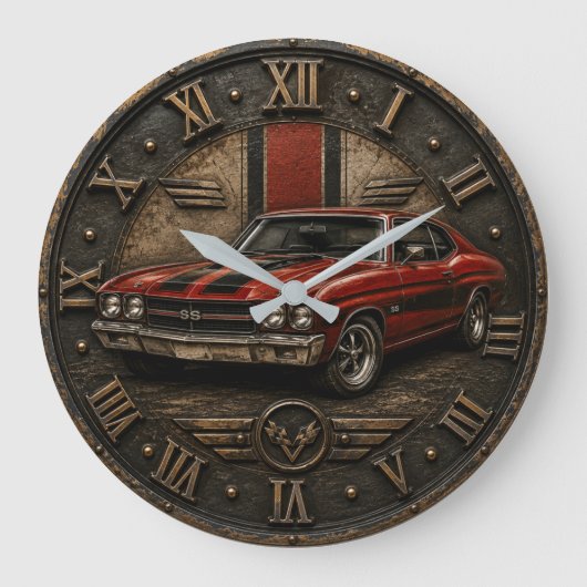American SS Muscle Car ラージ壁時計 (正面)