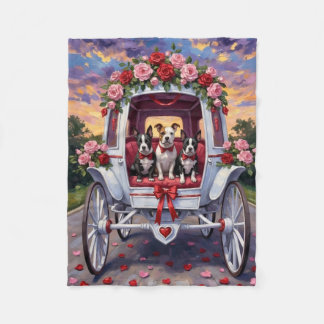 American Staffordshire Dog Valentine's Day フリースブランケット