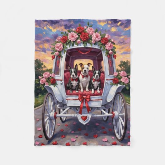 American Staffordshire Dog Valentine's Day フリースブランケット (正面)