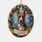 American Staffordshire Terrier Christmas セラミックオーナメント (右)