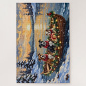 American Staffordshire Terrier Christmas Boat ジグソーパズル (縦)