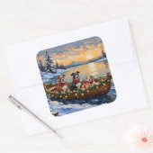 American Staffordshire Terrier Christmas Boat スクエアシール (封筒)