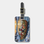 American Staffordshire Terrier Christmas Boat ラゲッジタグ (正面縦)