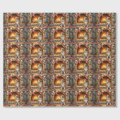 American Staffordshire Terrier Christmas Lights ラッピングペーパー (フラット)