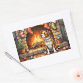 American Staffordshire Terrier Christmas Lights 長方形シール (封筒)