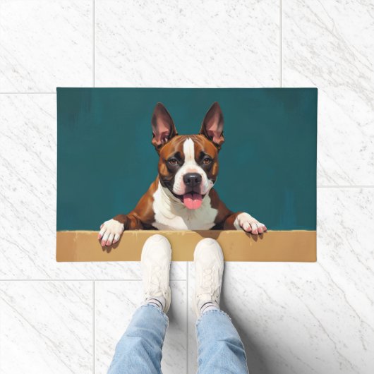American Staffordshire Terrier Doormat Art ドアマット (室内)