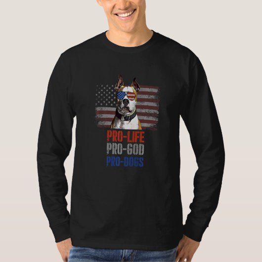 American Staffordshire Terrier Pro Life Pro God Pr Tシャツ (正面)