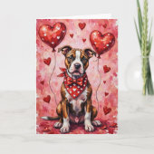 American Staffordshire Terrier Valentine’s Day Dog カード (正面)