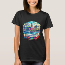 American State Map T-Shirts - Connecticut USA map