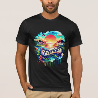 American State Map T-Shirts - Florida USA map Tシャツ