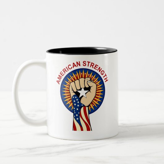 American Strength – United We Stand Fist T-Shirt ツートーンマグカップ (左)
