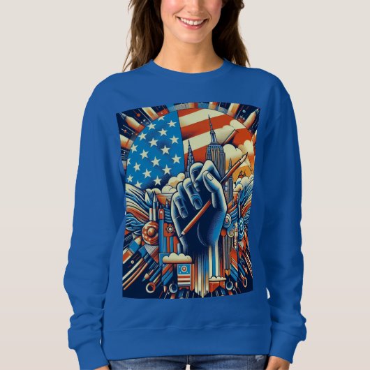 American Style Hoodie – USA Trendy Everyday Wear スウェットシャツ (正面)
