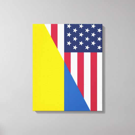 American support towards Ukraine Sherpa Blanket キャンバスプリント (正面)