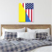 American support towards Ukraine Sherpa Blanket キャンバスプリント (インサイチュ (寝室))