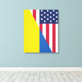 American support towards Ukraine Sherpa Blanket キャンバスプリント (インサイチュ (ウッドフロア))