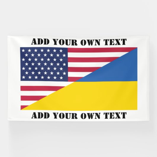 American support towards Ukraine Throw Pillow 横断幕 (横)