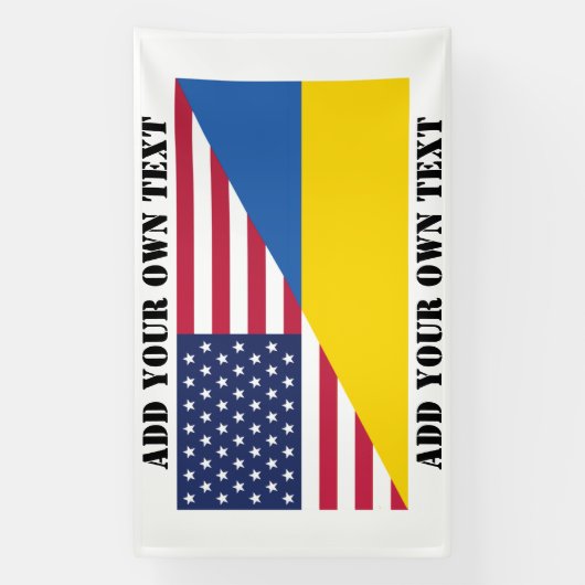 American support towards Ukraine Throw Pillow 横断幕 (縦)