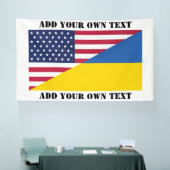 American support towards Ukraine Throw Pillow 横断幕 (トレードショー)
