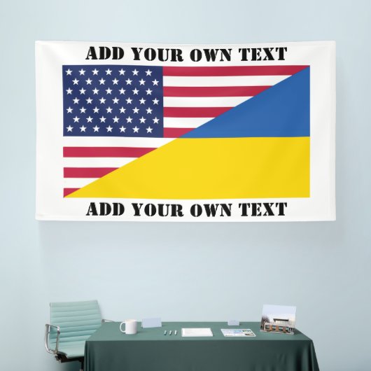 American support towards Ukraine Throw Pillow 横断幕 (トレードショー)