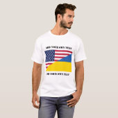 American support towards Ukraine Throw Pillow Tシャツ (正面フル)