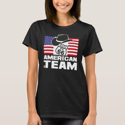 American team Black femme Tシャツ (正面)