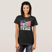 American team Black femme Tシャツ (正面フル)