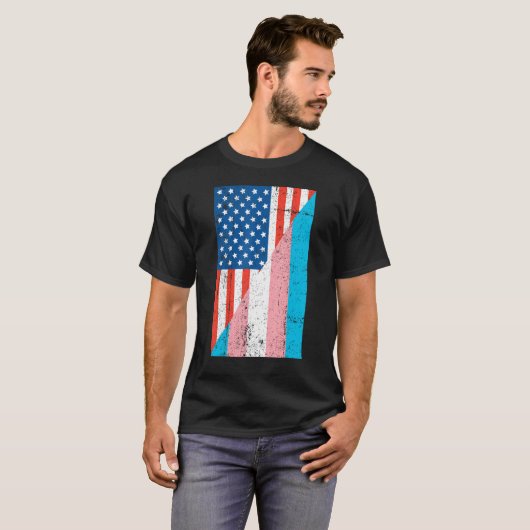 American Transgender Flag Transgender Tシャツ (正面フル)