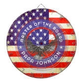 American US flag antiqued style cuustom dart board ダーツボード (正面)