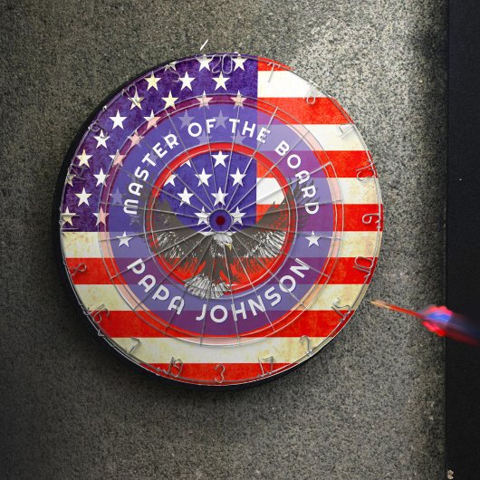 American US flag antiqued style cuustom dart board ダーツボード