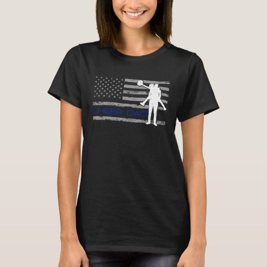 American US Flag Cheer Dad 4th of July Father's Da Tシャツ (正面)