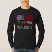 American US Flag Pickleball Player Paddleball 4th  Tシャツ (正面)