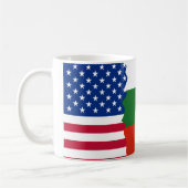 American/USAおよびブルガリアの旗 コーヒーマグカップ (左)