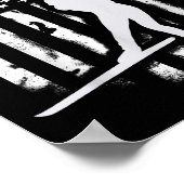 American Usa Flag Nordic Ski Cool Skier Gift Top T ポスター (角)